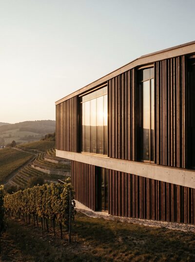 Domaine Claude Bentz winery estate exterior in the Moselle, Remich