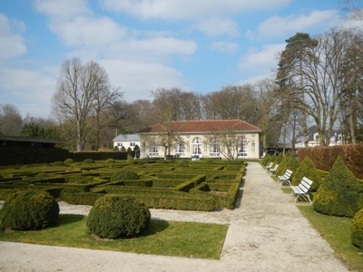 Orangerie de Mondorf glasshouse exterior facing the spa park