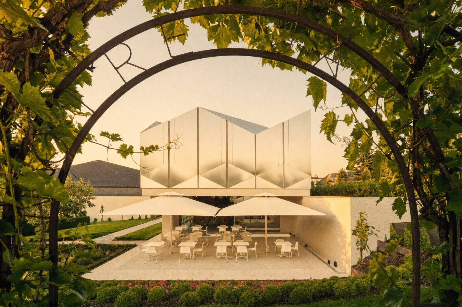 Domaine Claude Bentz — modern Moselle winery in golden light