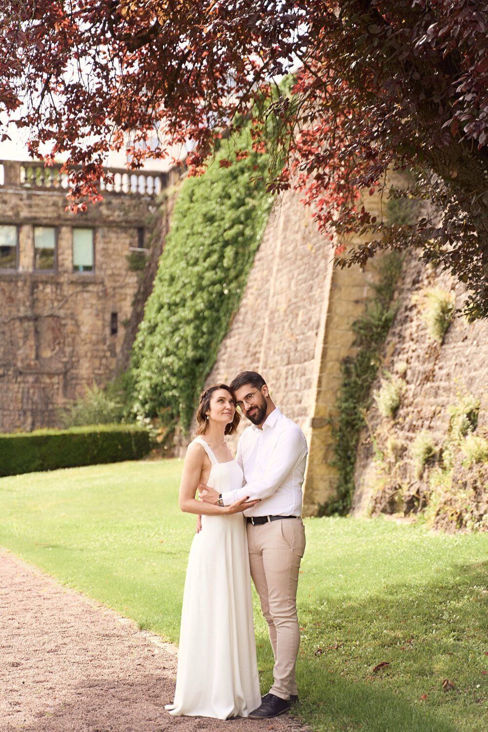 Groom kiss to bride — close intimate