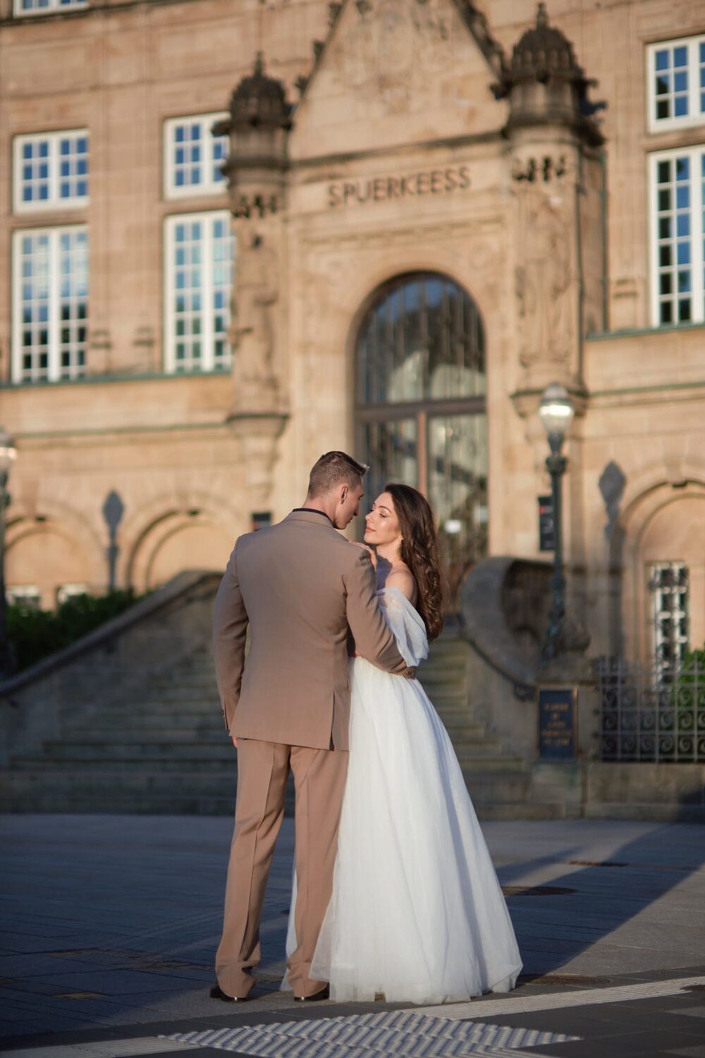 Couple at palace dinner interior